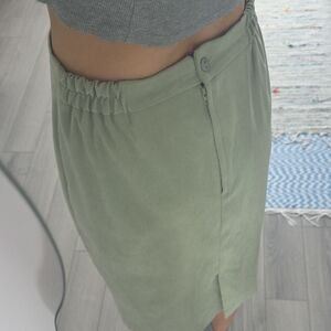 Classic Olive Green Midi Skirt